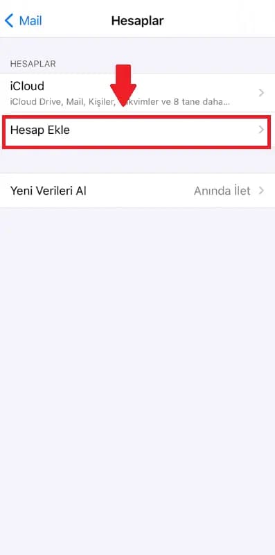 Adım 3: Hesap Ekle