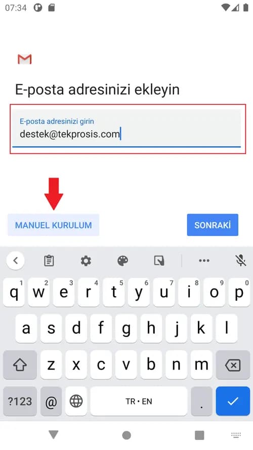 Adım 4: E-posta Adresinizi Girin