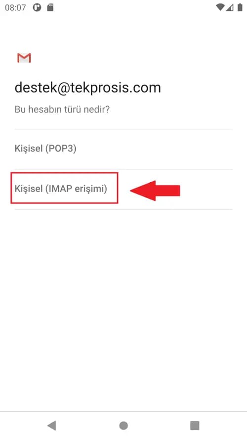 Adım 5: Hesap Türünü Seçin