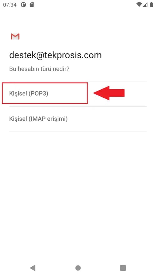 Adım 5: Hesap Türünü Seçin