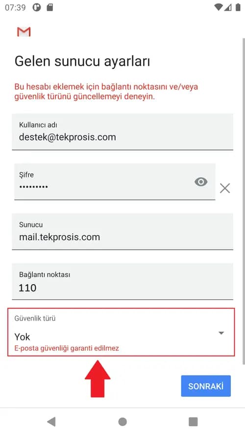Adım 9: Hesap Seçeneklerini Ayarlayın